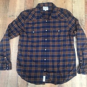 Mens Lucky brand Pearl snap Plaid button down shirt.